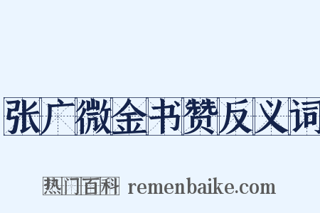 张广微金书赞反义词是什么意思的图片